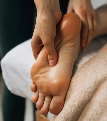 close up feet reflexology